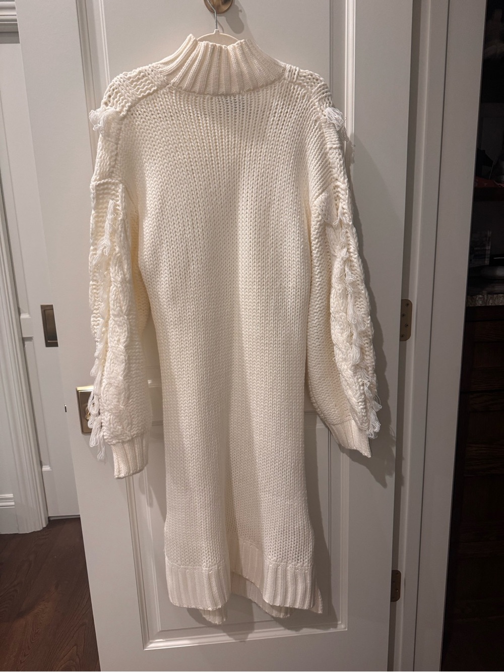 FARM Rio Cream Cable-Knit Fringe Maxi Dress - Picture 5 of 6